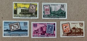 Turkey 1963 Istanbul stamp Exhibition, MNH.  Scott 1596-1600, CV $2.15