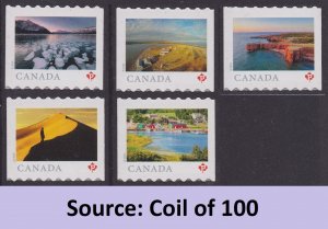 Canada 3212-3216 Far & Wide P set 5 (from coil of 100) MNH 2020