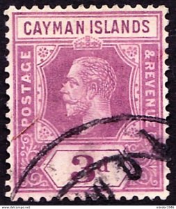 CAYMAN ISLANDS 1920 KGV 3d Purple/Pale Yellow SG45e FU