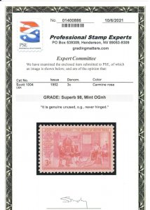 MOstamps - US #1004 Mint OG NH Graded 98 with PSE Cert - Lot # MO-3505 SMQ $55 