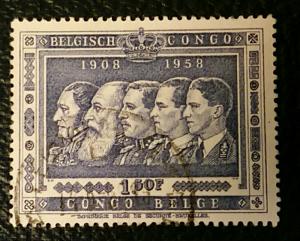 Belgian Congo #301 Stamp 1958 Kings of Belgium 1.50fr Used.