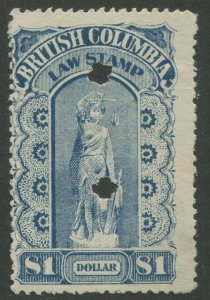 CANADA REVENUE BCL15a USED BRITISH COLUMBIA LAW STAMP