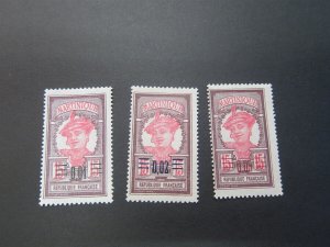 French Martinique 1922 Sc 108-110 set MH