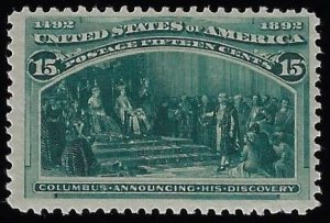 Scott #238 - $350.00 – Fine-OG-NH – PSE cert graded FINE-70J - Never Hinged!!