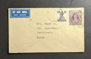 1946 Bageshapura India Airmail Cover to Waynesboro PA USA