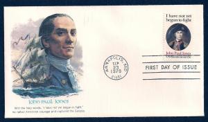 UNITED STATES FDC 15¢ John Paul Jones 1979 Fleetwood