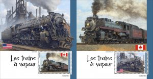 2026 01 - CENTRAL AFRICA - STEAM TRAINS      2X 1V  complet set    MNH **