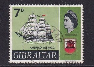 Gibraltar #193  used  1967   ships 7p