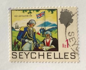 Seychelles 1969-72 Scott 266 used - 1r, History,  1st capitulation