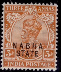 INDIAN STATES - Nabha GV SG53a, 3a dull orange, M MINT.