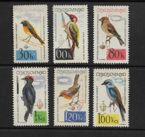 BIRDS - CZECHOSLOVAKIA #1267-72 MNH