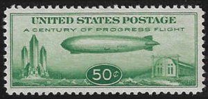 U.S. #C18 MNH; 50c Airmail - Century of Progress / Gref Zeppelin (1933)