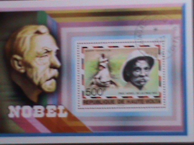 UPPER VOLTA-1977 NOBEL PRICE WINNER CTO S/S -WITH FIRST DAY OF POSTAL CANCEL