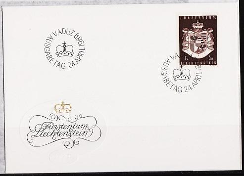 Liechtenstein. FDC.1969 Arms of Liechtenstein. Fine Used