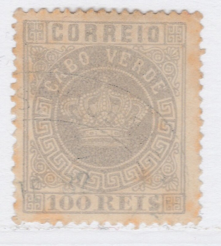 Cape Verde 1877 100r Light Lilac Perf. 13 1/2 Used Stamp A20P2F852