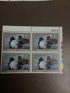 RW56 Federal Duck Plate Block Of 4. VF Mint NH. Face Value.