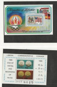 Liberia, Postage Stamp, #1155, 1147 Mint NH Sheets, 1989-92 Olympic Sports