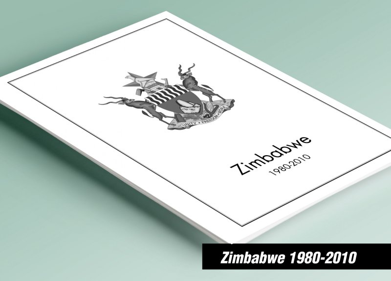 PRINTED ZIMBABWE 1980-2010 STAMP ALBUM PAGES (82 pages)