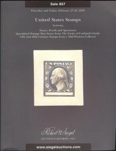 Siegel: Sale # 847  -  United States Stamps, Siegel 857