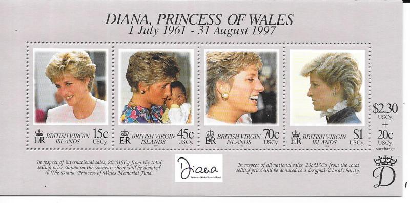 British Virgin Islands #878  Princess Diana Memorial Fund (MNH) CV.$5.50