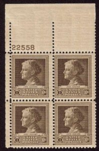 MALACK 878  F-VF OG NH (or better) Plate Block of 4 ..MORE.. n2097