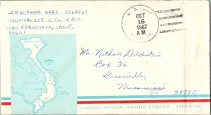 United States Vietnam War Soldier's Free Mail 1967 U.S. Navy, FPO 96601 Naval...