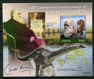 LIBERIA 2022 140th MEMORIAL ANNIVERSARY OF CHARLES DARWIN SOUVENIR SHEET MINT NH