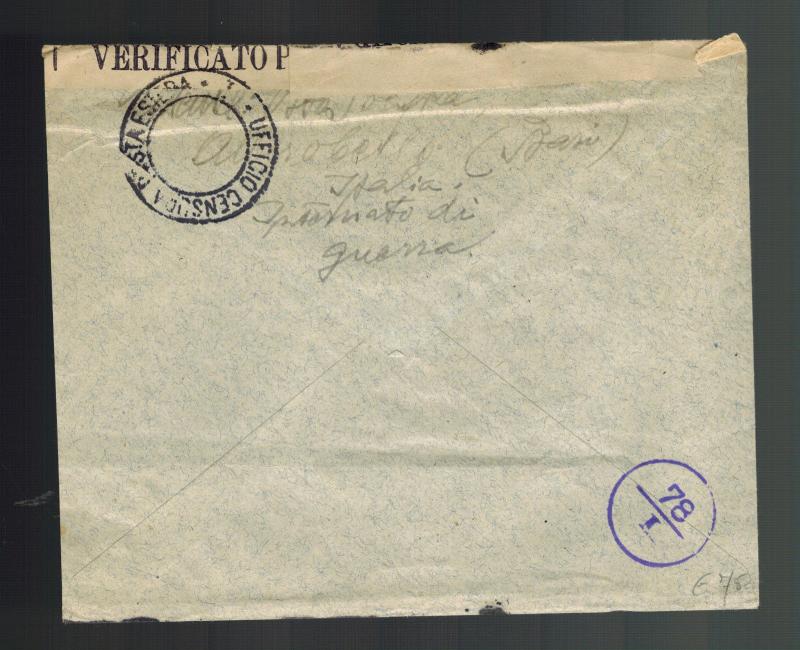 1941 Alberobello Italy Concentration Camp Cover to Red Cross Switzerland