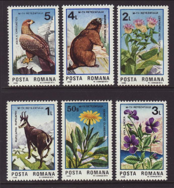 Romania 3301-3306 Animals,Flowers MNH VF