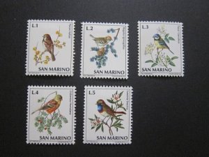 San Marino 1972 Sc 777-81 bird set MNH