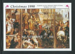 St. Vincent 1382 1990 Christmas s.s. MNH