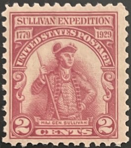 Scott #657 1929 2¢ Sullivan Expedition MNH OG