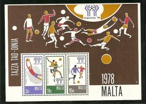 Malta  551a MNH 1978 World Cup Sheet