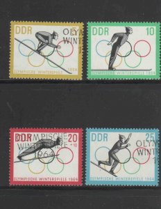 GERMANY-DDR #680-682,B112 1963  OLYMPICS  INNSBRUCK     MINT  VF NH  O.G