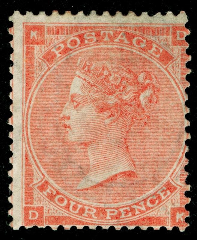 SG80, SCARCE 4d pale red PLATE 3, NH MINT. Cat £1850+ DK