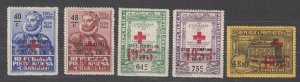 Portugal Red Cross Society 1933 Sc# 1S42-1S46 MH