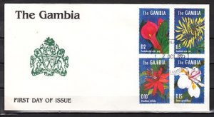 Gambia, Scott cat. 1659-1662. Flowers Issue. First day cover. ^