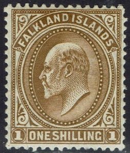 FALKLAND ISLANDS 1904 KEVII 1/-