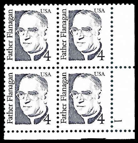 PCBstamps     US #2171a PB 16c(4x4c)Father Flanagan, #1, MNH, (PB-4)