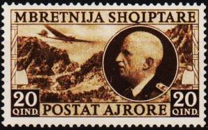 Albania. 1939 20q S.G.365 Mounted Mint