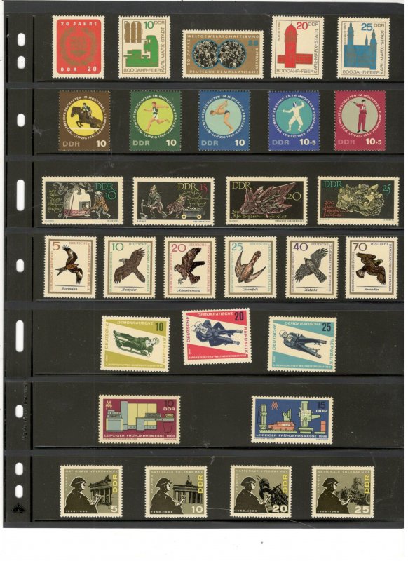 GERMANY DDR COLLECTION ON STOCK SHEET, ALL MINT, MOSTLY MNH