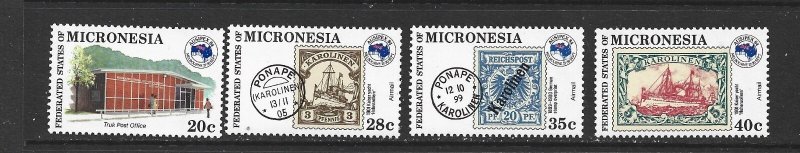 MICRONESIA - 1984 AUSIPEX - SCOTT 21 AND C4 TO C6 - MNH