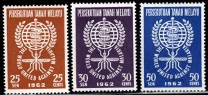 MALAYA Federation  Scott 102-104 MNH**  WHO malaria  stamp  set