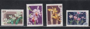 China # 1189-1192,  Orchids, Mint Hinged, 1/3 Cat.