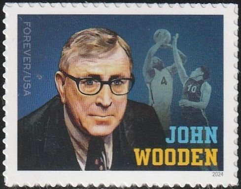 5833 MNH die cut single, John Wooden - no per item S&H fees