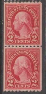 U.S. Scott #606 Washington Stamp - Mint NH Pair