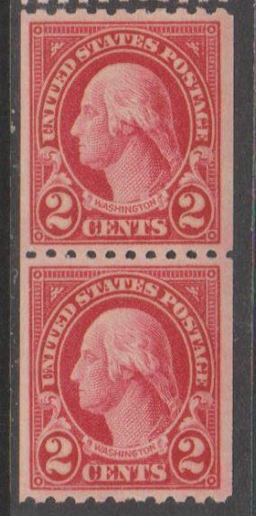 U.S. Scott #606 Washington Stamp - Mint NH Pair