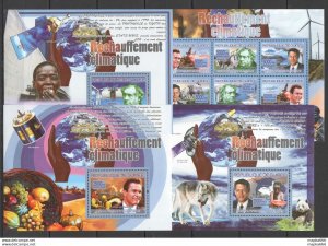 P0768 2007 Guinea Animals Global Warming Schwarzenegger 1Kb+3Bl Mnh