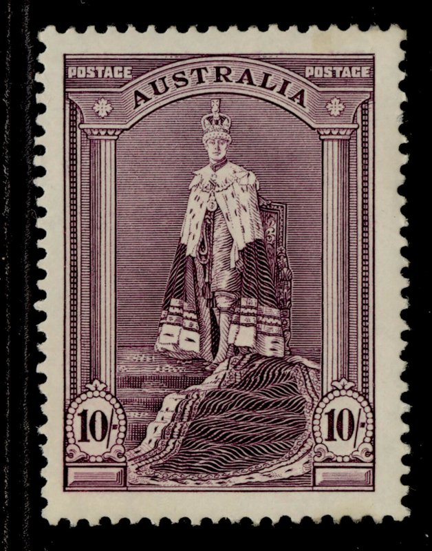 AUSTRALIA GVI SG177, 10s dull purple, NH MINT. Cat £50.