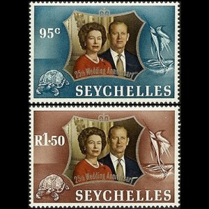 SEYCHELLES 1972 - Scott# 309-10 Silver Wedding Set of 2 NH